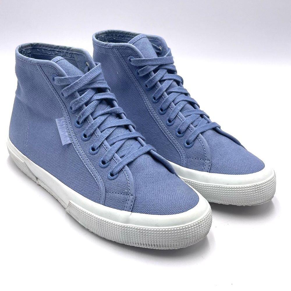 Superga Womens High Top Lace Up Light Blue Sneaker S008H00 Shoes Size 8.5 WMS.